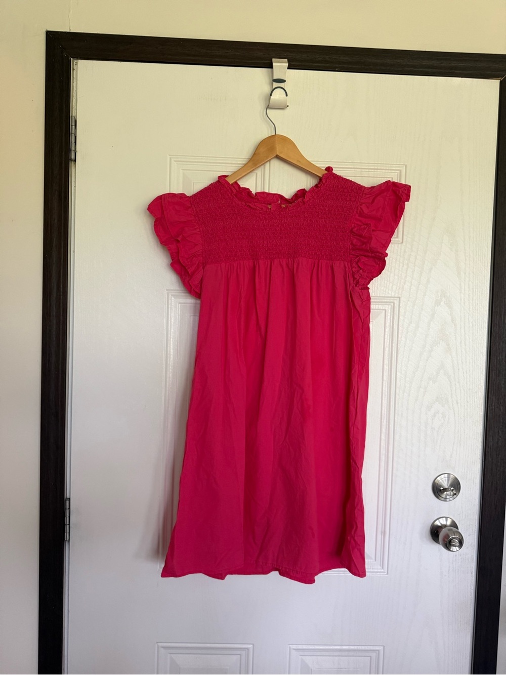 2 for $15 sale: Voy pink ruffle cap flutter sleeve smocked collar dress